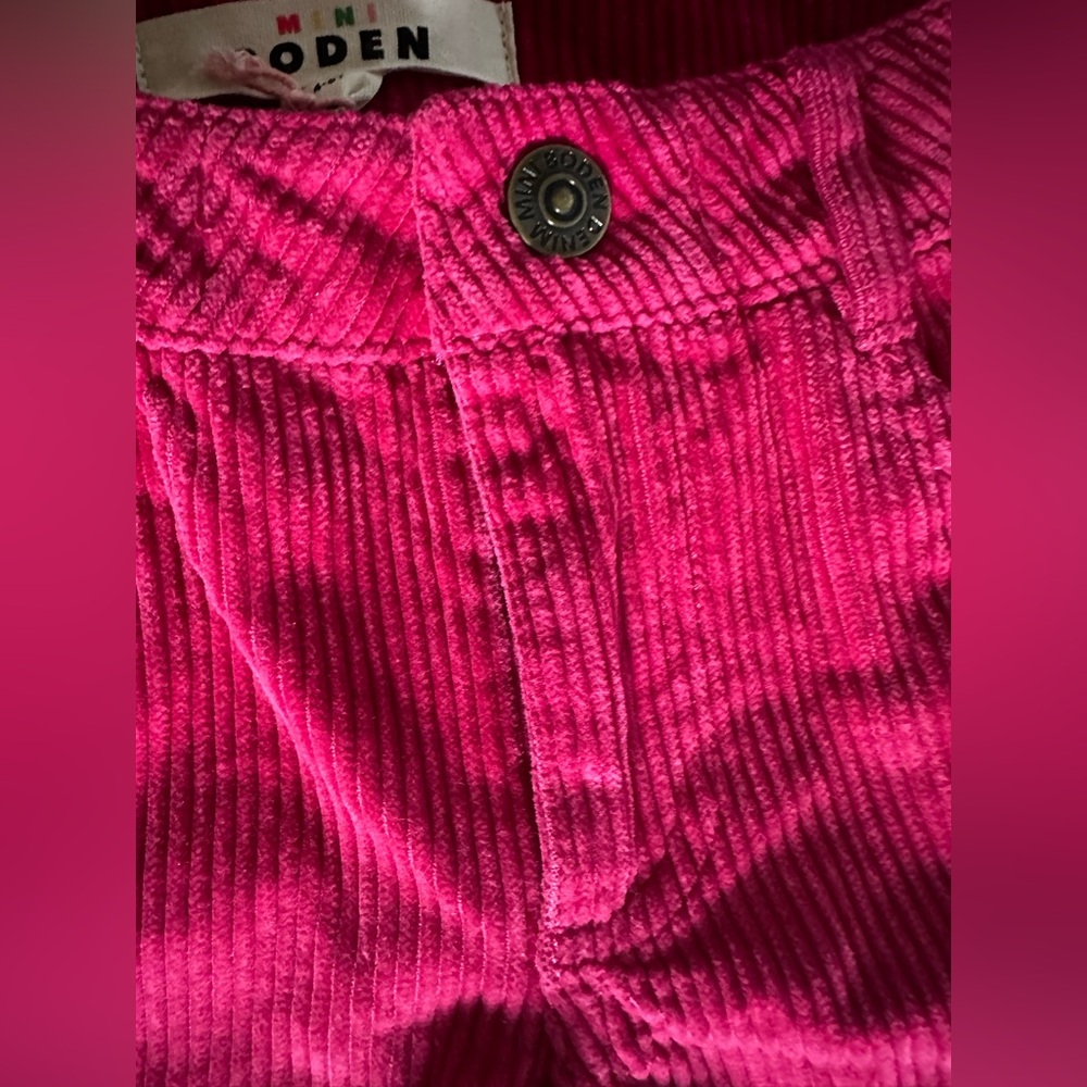 Mini Boden Vibrant Pink wide leg Corduroy Pants Size 4/5 years - Picture 6 of 8